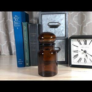 Vintage Amber Apothecary Jar with Lid